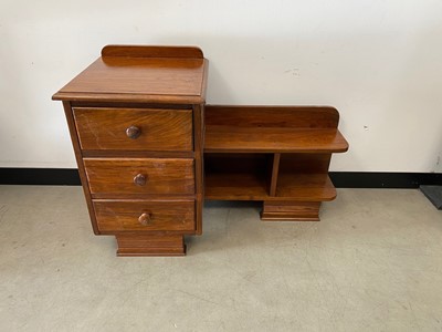 Lot 370 - A c1960s bedside cabinet unit