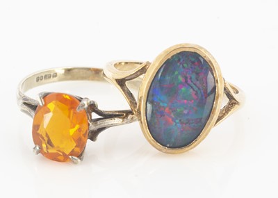 Lot 32 - A 9ct gold fire opal single stone dress ring