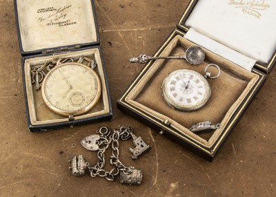 Lot 367 - A late 19th century silver open faced pocket watch and other items