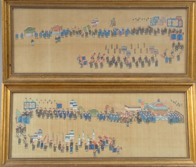 Lot 112 - A pair of 20th century Chinese framed works on silk