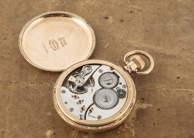 Lot 387 - An early 20th century gold plated open faced pocket watch