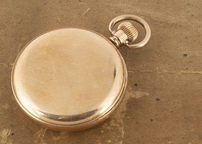 Lot 387 - An early 20th century gold plated open faced pocket watch
