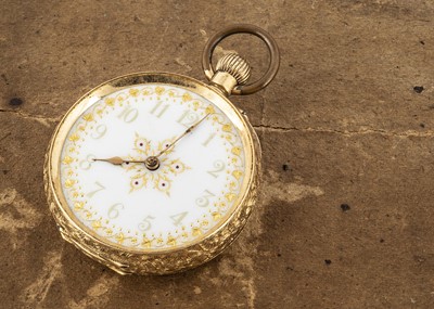 Lot 388 - An early 20th century 18ct gold open faced pocket watch