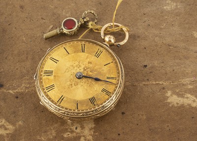 Lot 389 - A late 19th century 18ct gold open faced pocket watch