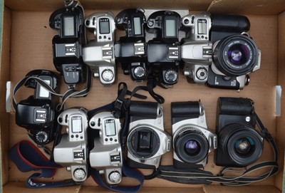 Lot 9 - A Tray of Canon EOS SLR Cameras