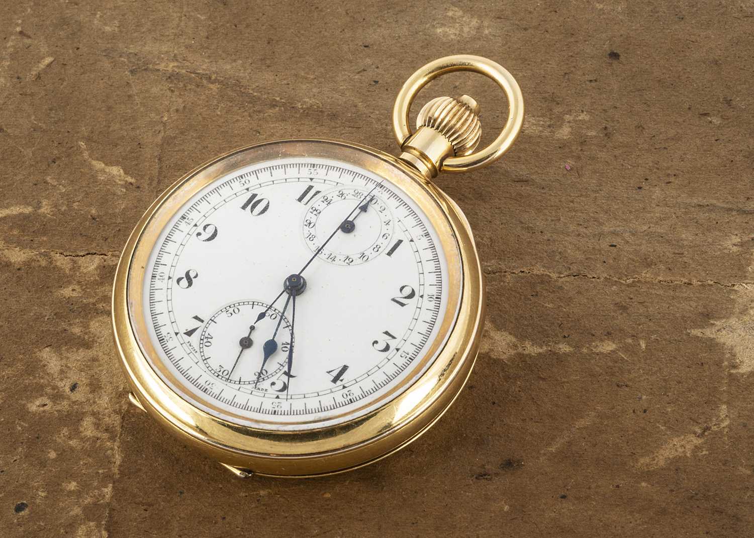 Lot 394 - An early 20th century gold plated open faced pocket watch