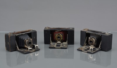 Lot 46 - Three Kodak No 2 Folding Pocket Brownie Cameras
