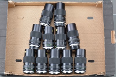 Lot 120 - Eleven Olympus OM 75-150mm f/4 Zuiko Lenses