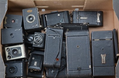 Lot 126 - A Tray of Folding and Box Cameras