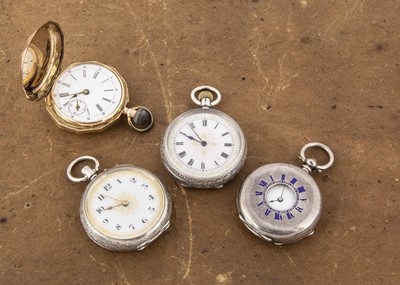Lot 407 - Four 19th century and later small pocket watches