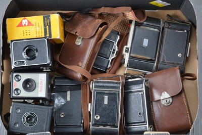 Lot 275 - A Tray of Folding and Box Cameras