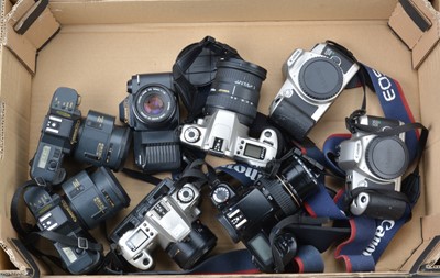 Lot 297 - A Tray of Canon SLR Cameras