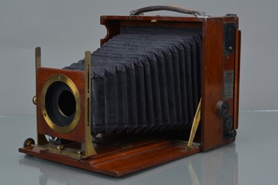 Lot 395 - A J Lizars Challenge 4½ x 6¼ Mahogany & Brass Camera Body