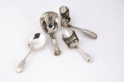 Lot 430 - Four Georgian period silver tea caddy spoons