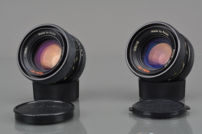 Lot 437 - Two Rollei HFT 50mm f/1.8 Planar Lenses