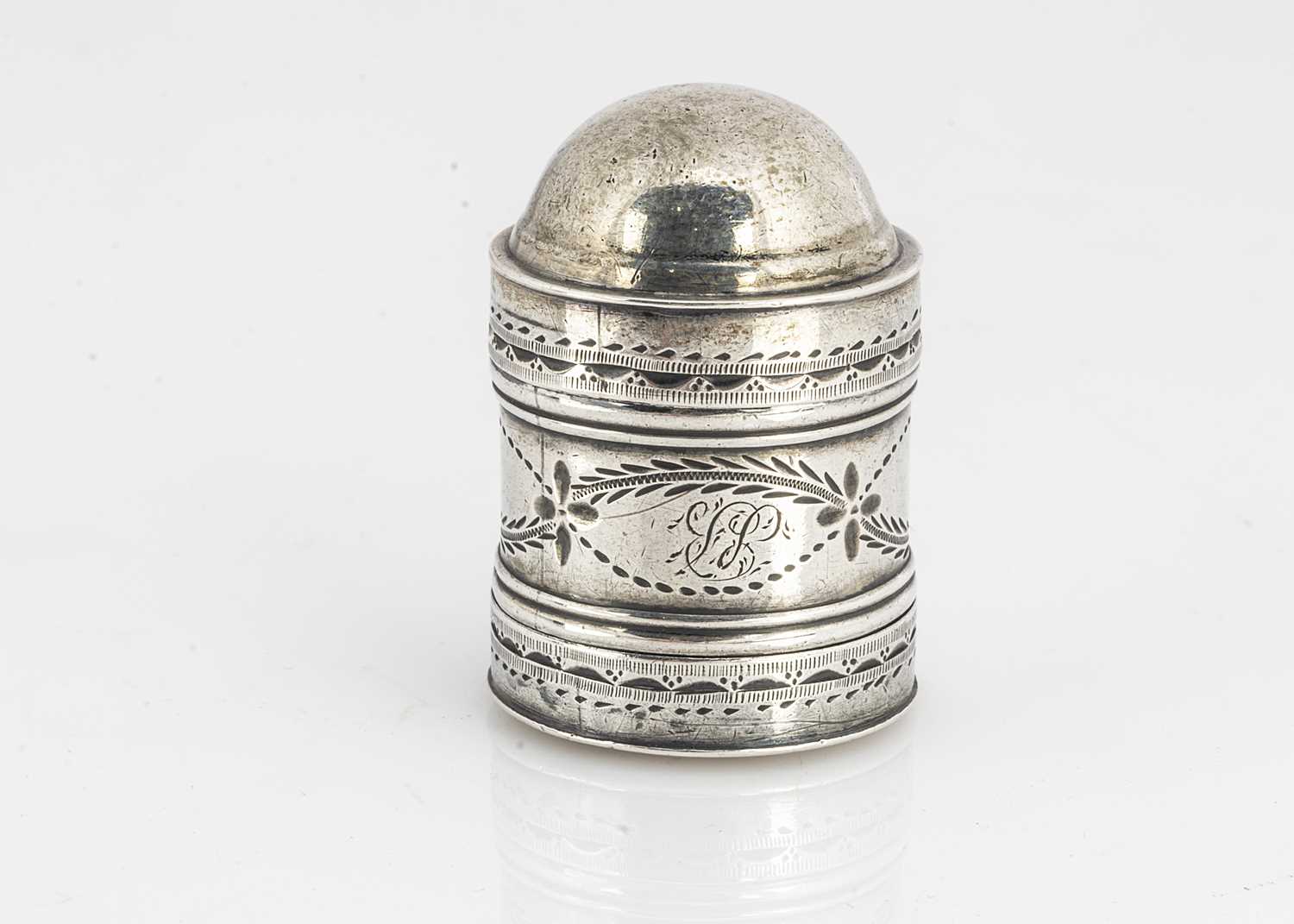 Lot 440 - A George III silver nutmeg grater by Samuel Pemberton