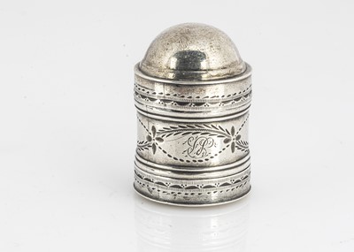 Lot 440 - A George III silver nutmeg grater by Samuel Pemberton