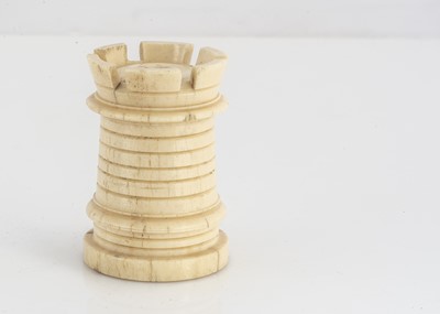 Lot 445 - A Victorian carved bone rook