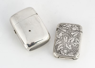 Lot 448 - Two Victorian silver and later vesta cases
