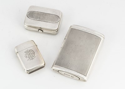 Lot 449 - Three Victorian and later silver vesta cases