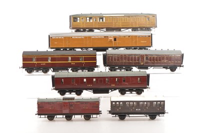 Lot 83 - Kit/Scratch built 0 Gauge Mixed  Group of Passenger coaches consisting of