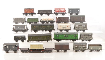 Lot 87 - Scratch /Kitbuilt 0 Gauge group of Goods wagons consisting of