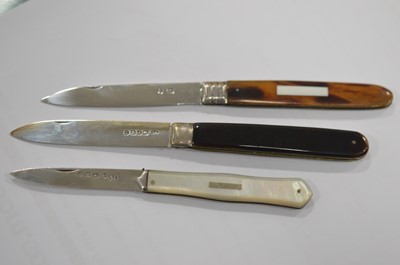 Lot 451 - Seven Georgian and Victorian silver folding pocket knives