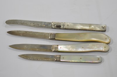 Lot 451 - Seven Georgian and Victorian silver folding pocket knives