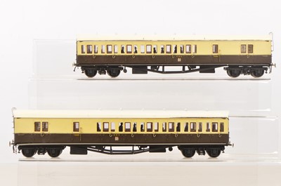 Lot 114 - JLTRT Kitbuilt 0 Gauge pair of GWR Finescale Collet Bow Ended coaches