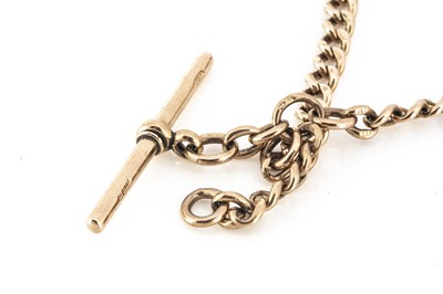 Lot 42 - A 9ct gold double albert and T bar chain