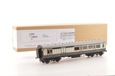 Lot 127 - Side Lines Kit Built Finescale 0 Gauge LNWR Elliptical roof brown & white lined All 3rd side Corridor Brake end Passenger coach