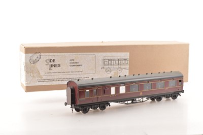 Lot 137 - Side Lines Kit Built Finescale 0 Gauge Period 1 LMS lined livery All 1st Side Corridor brake end coach