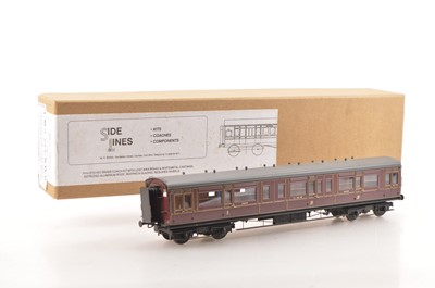 Lot 144 - Side Lines Kit Built Finescale 0 Gauge Period 1 Cove roof LMS (Ex LNWR) lined livery 1st/3rd side Corridor coach