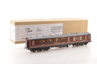 Lot 148 - Side Lines Kit Built Finescale 0 Gauge Period 2 LMS lined Livery 12-wheel 'Dining Car'.