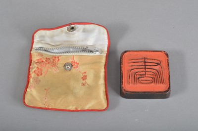 Lot 120 - An early 20th century Japanese cast metal calligraphy seal