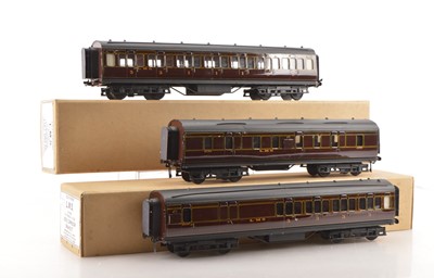 Lot 155 - Exley K5 0 Gauge trio of restored LMS side corridor coaches