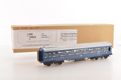 Lot 160 - Side Lines Kit Built Finescale 0 Gauge 57ft LMS Coronation Scot blue lined with silver stripes All 3rd Corridor Restaurant car.