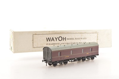 Lot 168 - Way0H Model Railways Kit/scratch Professionally Built Finescale 0 Gauge period 3 42ft LMS Maroon Non-corridor Luggage & Parcels Van.