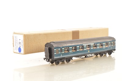 Lot 191 - Sidelines Finescale 0 Gauge Kitbuilt LMS Streamline blue silver stripe Restaurant Car