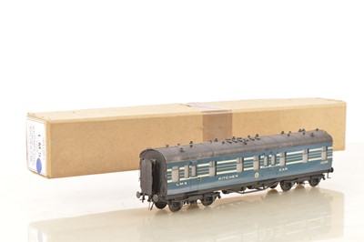 Lot 193 - Sidelines Finescale 0 Gauge Kitbuilt LMS Streamline blue silver stripe 50 ft Kitchen Car