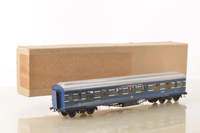 Lot 195 - Side Lines Kit Built Finescale 0 Gauge 65ft LMS Coronation Scot blue lined with silver stripes All 1st Restaurant Vestibule.