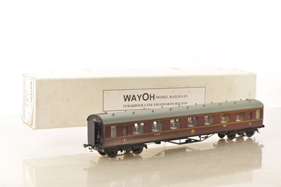 Lot 208 - Way0h Models Kitbuilt Finescale 0 Gauge LMS Stanier Period 3 65ft centre Corridor All 1st dinning car