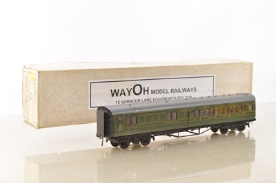 Lot 213 - Way0h Models Kitbuilt Finescale 0 Gauge SR Maunsell 59ft Flush side doors Brake 3rd side Corridor Coach