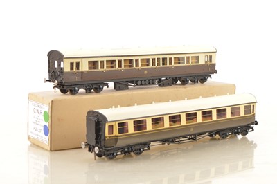 Lot 220 - Kenard Models / MSG Finescale Kitbuilt 0 Gauge pair of GWR coaches