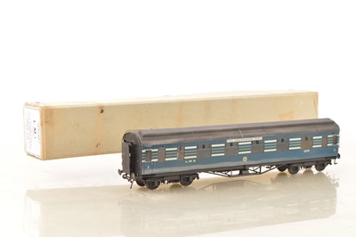 Lot 222 - Side Lines Kit Built Finescale 0 Gauge 57ft LMS Coronation Scot blue lined with silver stripes All 1st Corridor coach.