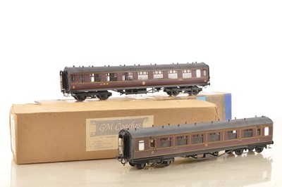 Lot 229 - Westdale/GM Models Finescale Kitbuilt 0 Gauge pair of LMS Corridor coaches