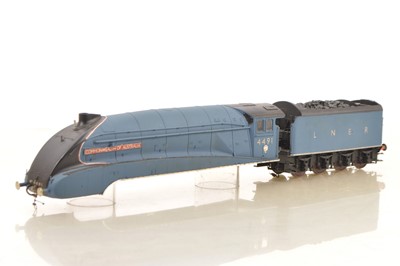 Lot 253 - White Metal and etched brass part Kit built 0 Gauge LNER A4 class Loco body & Tender