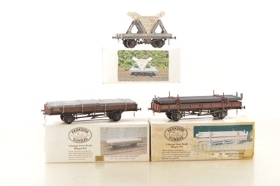 Lot 306 - Parkside Dundas and Majestic Models  Finescale Kitbuilt 0 Gauge LMS Goods Rolling stock (3)