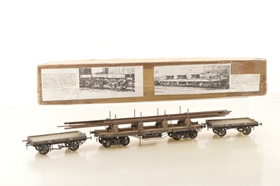 Lot 309 - Finescale Kitbuilt 0 Gauge GWR Bogie Bolster with Load and Flat Trucks (3)