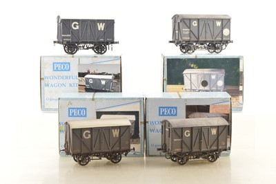 Lot 317 - Finescale Kitbuilt Peco O Gauge GWR Goods Wagons (4)